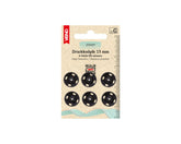 6 Annäh-Druckknöpfe MS schwarz VENO - 13 mm - 210107